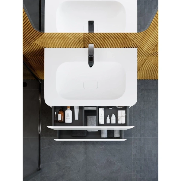 Тумба без раковины Art&Max Sanremo AM-Sanremo-800-2C-SO-BL белый глянец