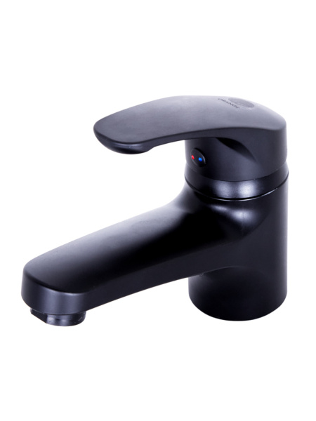 Смеситель для раковины однорычажный полимерный с гигиеническим набором OneLife P01-022b черный