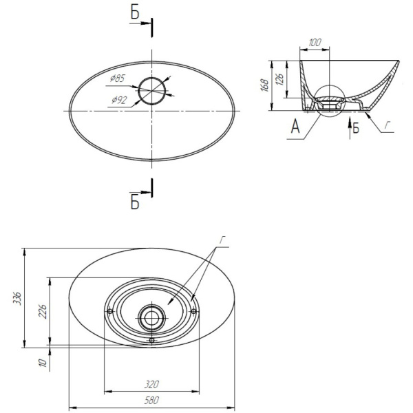 Раковина Aqwella Триумф 641266 белая