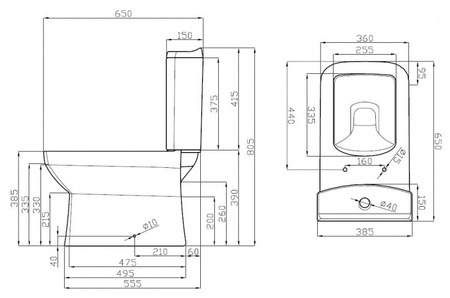 Унитаз-компакт Della Quattro Slim Джаз (золото) DE5510900146