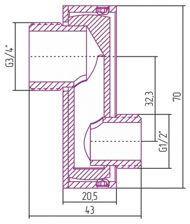 Эксцентрик TUBE нар. р. G 1/2" / нар. р. G 3/4" смещение 32 мм / 2 шт 00-1507-0005