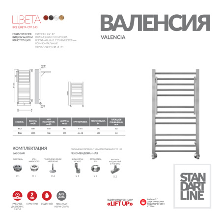 Полотенцесушитель водяной Terminus ВАЛЕНСИЯ (500х1000) П14 4670078529480