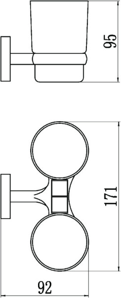 Держатель для двух стаканов Savol 87 S-008768