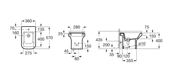 Биде напольное Roca Dama-N 357784000