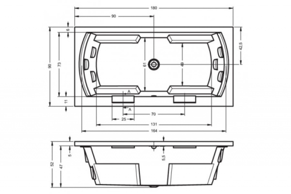 Ванна акриловая RIHO LISA (180x90) BZ1500500000000 Ванна акриловая RIHO LISA (180x90) BZ1500500000000