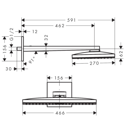 Верхний душ Hansgrohe Rainmaker Select 24013400
