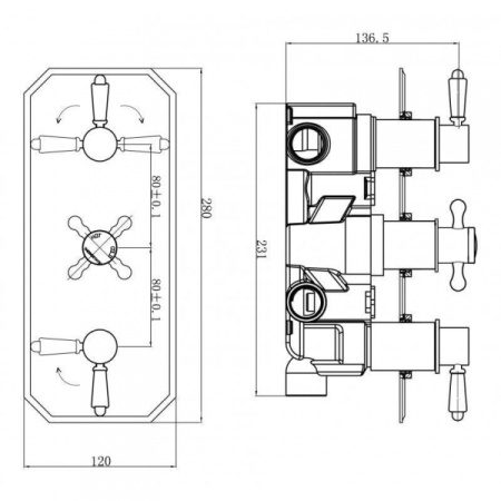 Термостат Cezares Bohemia BOHEMIA-S-VDIM2-T-01-Bi