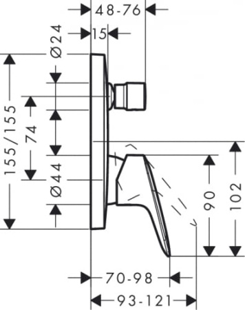 Смеситель для ванны HANSGROHE Logis 71405000
