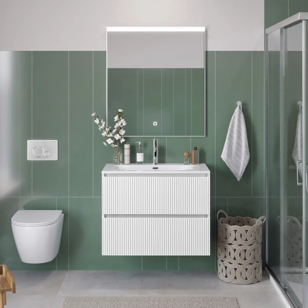 Тумба под раковину 80 BelBagno Uno UNO-MINI-800-2C-SO-BO белый матовый, без раковины