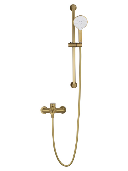 Смеситель для ванны с душевым гарнитуром WONZON & WOGHAND ALFA, брашированное золото WW-AE3205-BG