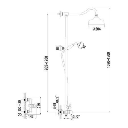 Душевая программа для ванны Lemark Villa (LM4860B)