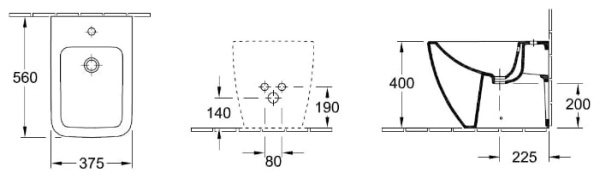 Биде напольное Villeroy&Boch Venticello Plus 441200R1