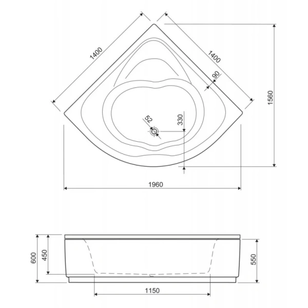 Панель фронтальная Cezares Cetina CETINA-140-SCR