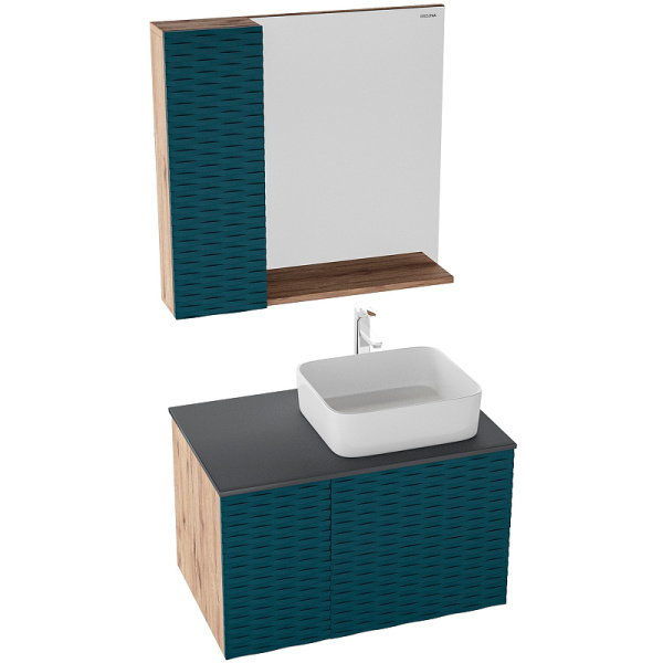 Тумба подвесная Grossman АЛЬБА-80 см 108012 с 2-я ящ, веллингтон/бриз