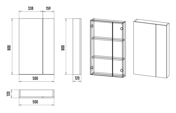 Зеркало-шкаф (50х80) Misty Балтика 50 Э-Бал04050-011