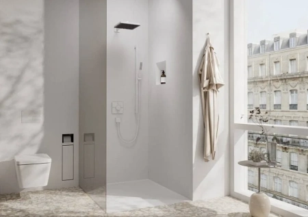 Термостат для душа на 2 потребителя Hansgrohe ShowerSelect Comfort E 15572700 белый матовый