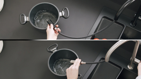 Смеситель для кухни с выдвижным изливом Hansgrohe Talis M54 1jet 72802800 нержавеющая сталь