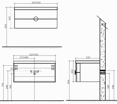 Раковина BelBagno Senso SENSO-920-LVB