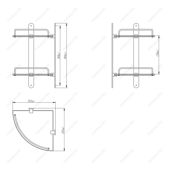Полка стеклянная двойная Melana MLN-SY3005