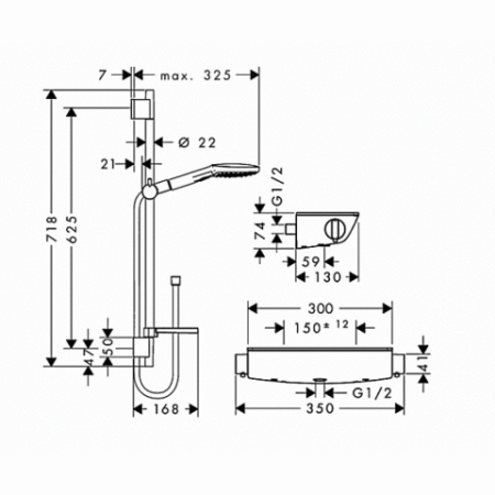 Душевой гарнитур Hansgrohe Raindance Select E 27038400 белый/хром