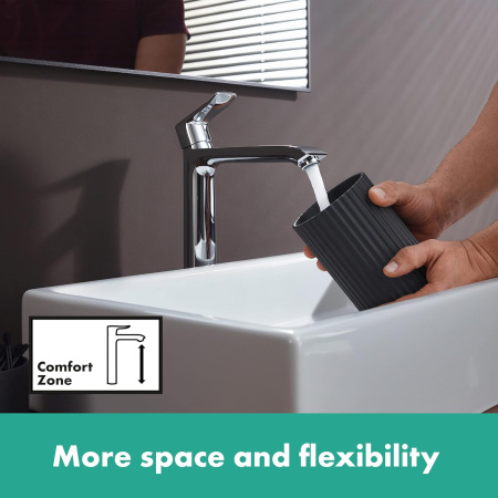 Смеситель для раковины с донным клапаном Hansgrohe Metris 31082000 хром