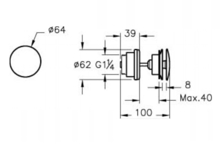 Донный клапан для раковины с переливом (нажимной) Vitra Origin A4514926, медный 