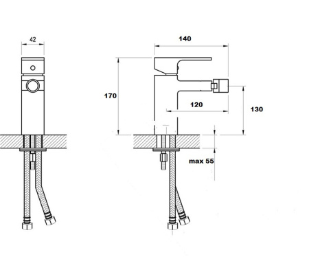 Смеситель для биде Bronze de Luxe GRANI W980