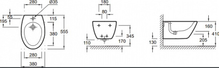 Биде подвесное Jacob Delafon Presqu'ile E4441-00