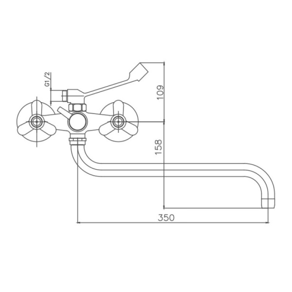 Смеситель для ванны Cron CN2612-2