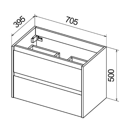 База под раковину подвесная BelBagno KRAFT 39-700/390-2C-SO-RT Rovere Tabacco