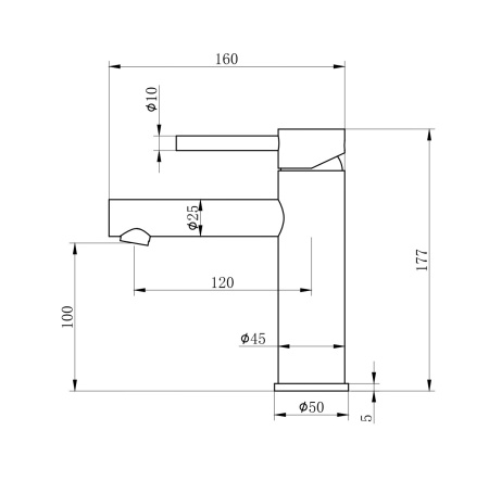 Смеситель для раковины WONZON & WOGHAND, брашированный никель WW-H9089-BS