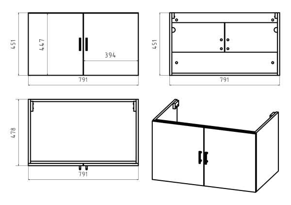 Тумба под раковину Misty Галвер 80  Пр-Гал06080-0011По