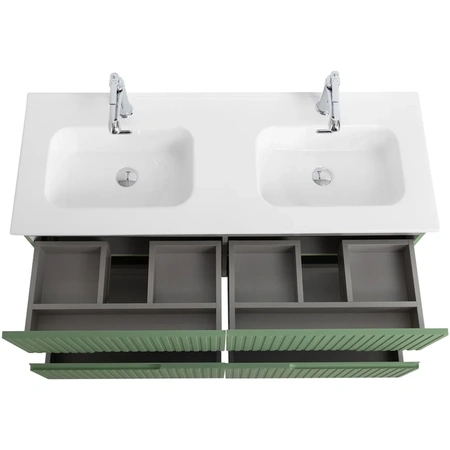 Тумба под раковину Cezares DUET-N-1200-4C-SO-2-PS-P Фисташковый софт