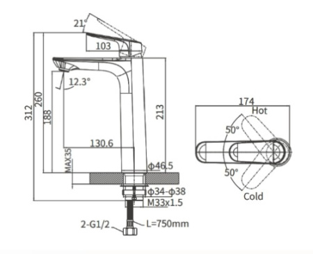 Смеситель для раковины Arrow AG4132CP