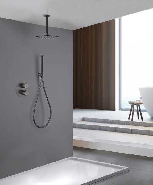 Душевой комплект ABBER Wasser Kreis AF8121NG скрытого монтажа без излива, никель