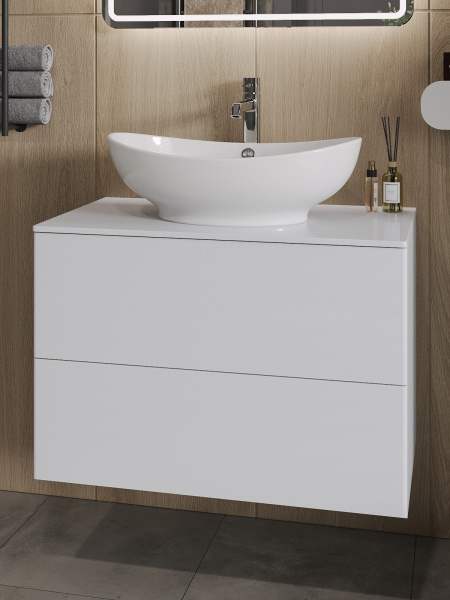 Тумба с раковиной Orange Otto Ot-75TuMDF+G56 подвесная, белый