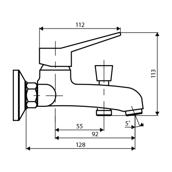 Смеситель для ванны Dorff Optima D2010000 Смеситель для ванны Dorff Optima D2010000