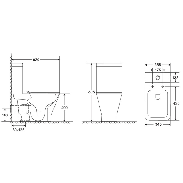 Чаша унитаза напольного безободковый  AQUAme AQM1006
