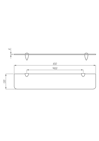 Полка Aquaton Альпина 65 стеклянная 1A134903AL010