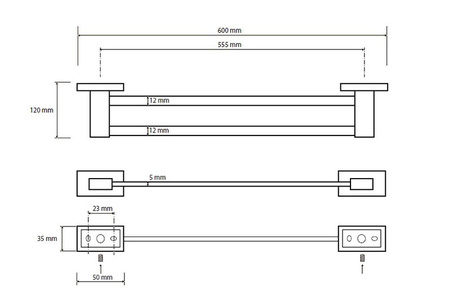 Двойной полотенцедержатель Bemeta Plaza 118104052