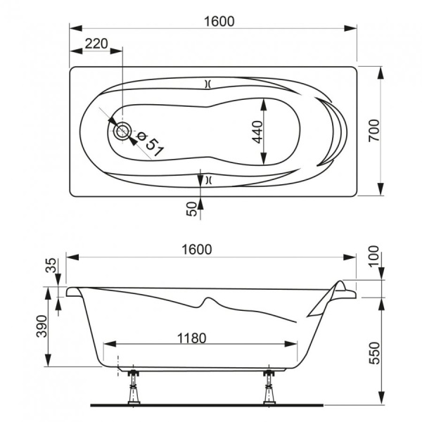 Акриловая ванна Vagnerplast Kleopatra (160x70) VPBA167KLE2X-04 Акриловая ванна Vagnerplast Kleopatra (160x70) VPBA167KLE2X-04