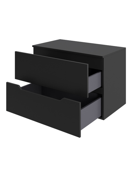 Тумба с раковиной подвесная 70 см, Orange Line Li-70TubMDF+B09-360W черный/белый