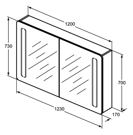 Зеркало-шкаф Ideal Standard Mirror&Light 120 см T3425AL