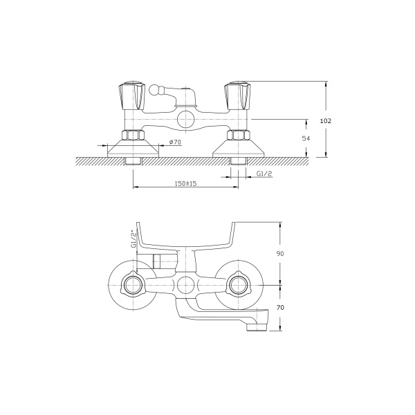 Смеситель для ванны с коротким изливом RUSH Pioneer PI7950-44 Смеситель для ванны с коротким изливом RUSH Pioneer PI7950-44