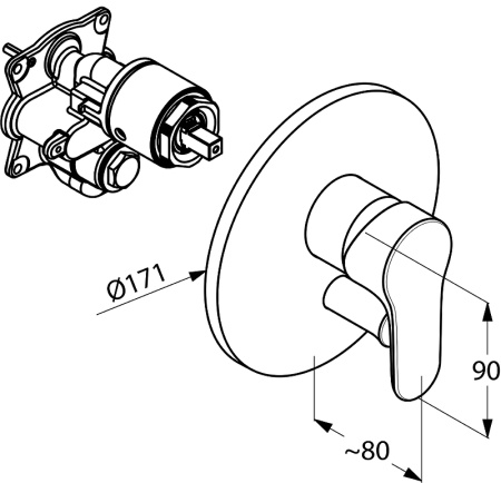 Встраиваемый смеситель для ванны Kludi Objekta 326500575