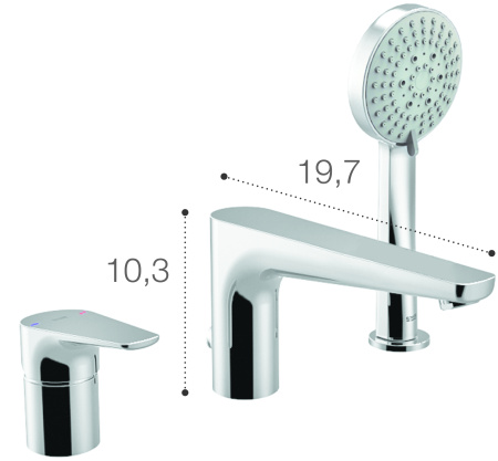 Смеситель для ванны Roca Atlas к-т, 5A9890C00
