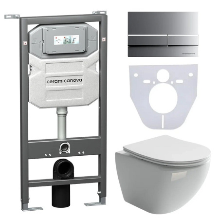 Комплект унитаза с инсталляцией Ceramicanova Metropol CN4002_1002M_1000