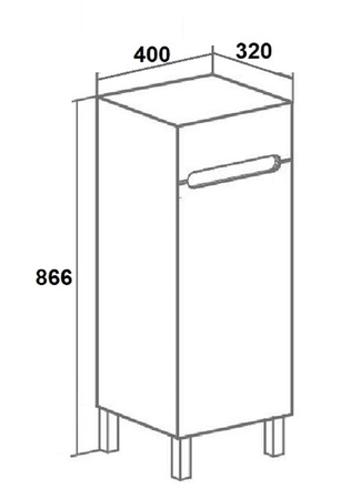 Комод Runo правый Парма 40  (00-00001049)