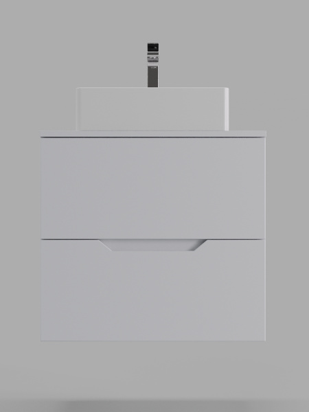 Тумба с раковиной подвесная 60 см Orange Line Li-60TuwMDF+B04-405W белый