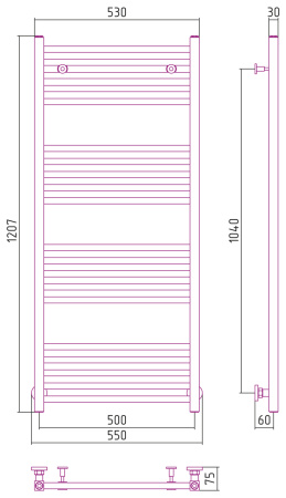 Полотенцесушитель водяной Сунержа Модус (120х50) Золото 03-0250-1250